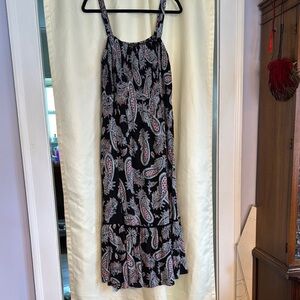 Lane Bryant Black and Pink Paisley Maxi Dress